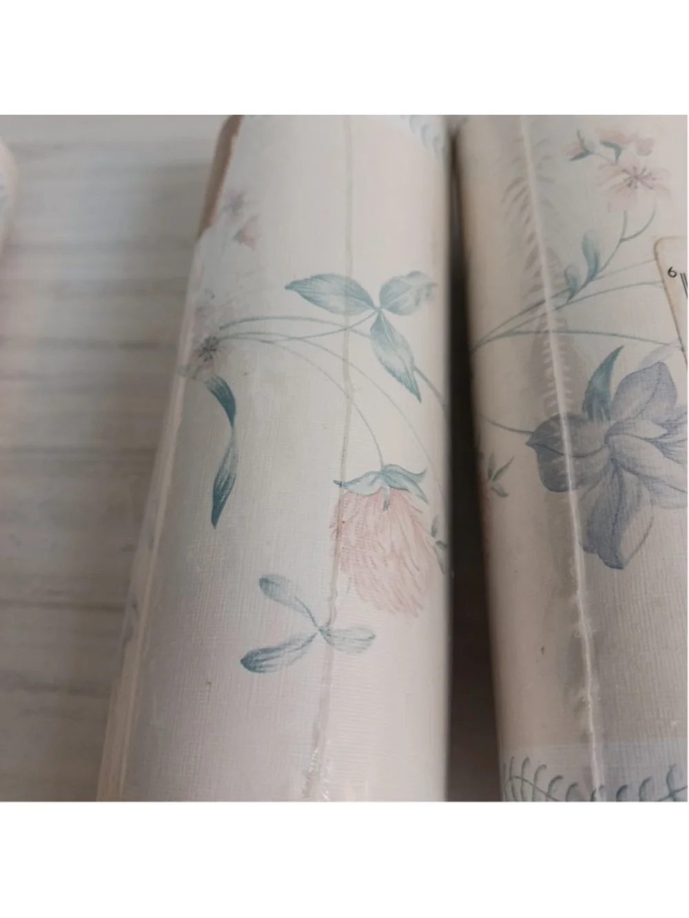 VTG Cottage Core Wallpaper Border Floral Clover Pastel 3 Rolls